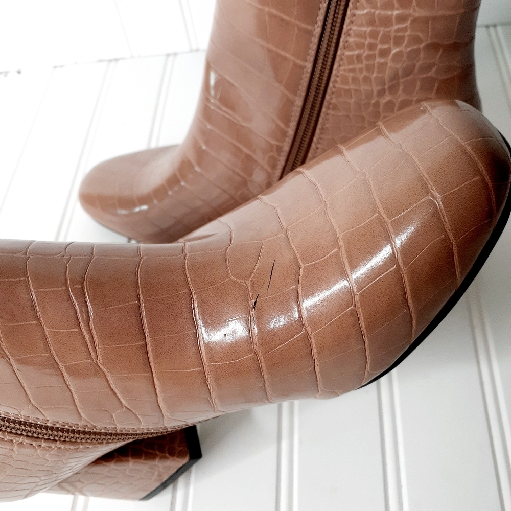 NEW Steve Madden Darma Tan Block Heel Boot C255 - Picture 8 of 13